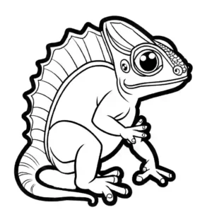 Chameleon demonstrating color changing ability coloring page