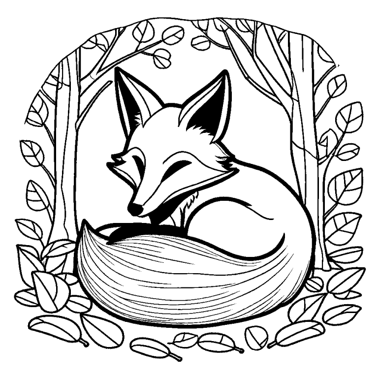 Cozy Den Fox Coloring Page Lulu Pages