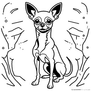 Cute Chihuahua with long body and short legs coloring page