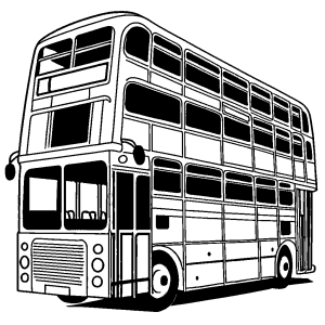 Double-decker bus coloring page for kids