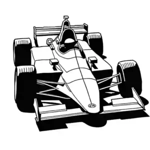 Black and white sketch of 1982 Ralt RT3 racing car coloring page