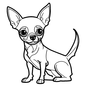 Energetic Chihuahua with wagging tail coloring page