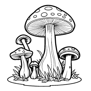 Kid-friendly Mushroom outline coloring page