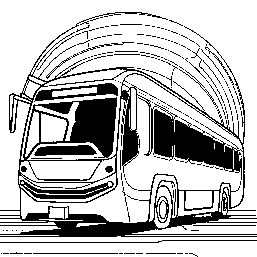 Sleek and modern bus coloring page for children