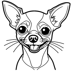 Happy Chihuahua with tongue out coloring page