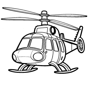 Cartoon helicopter hovering with happy face and rotor blades