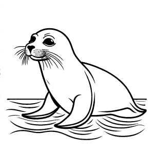 happy seal coloring page