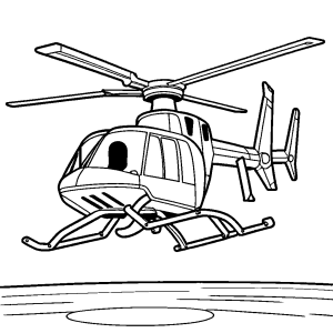Helicopter coloring page with spinning rotor blades