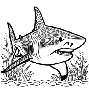 Tiger shark with intricate patterns to be colored coloring page