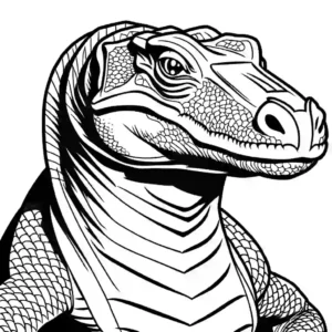 Komodo Dragon head coloring page