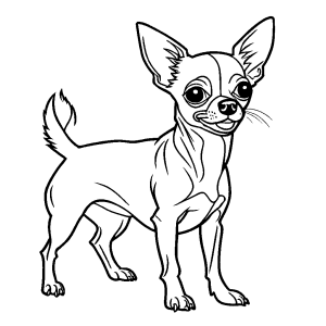 Lively Chihuahua ready to leap coloring page