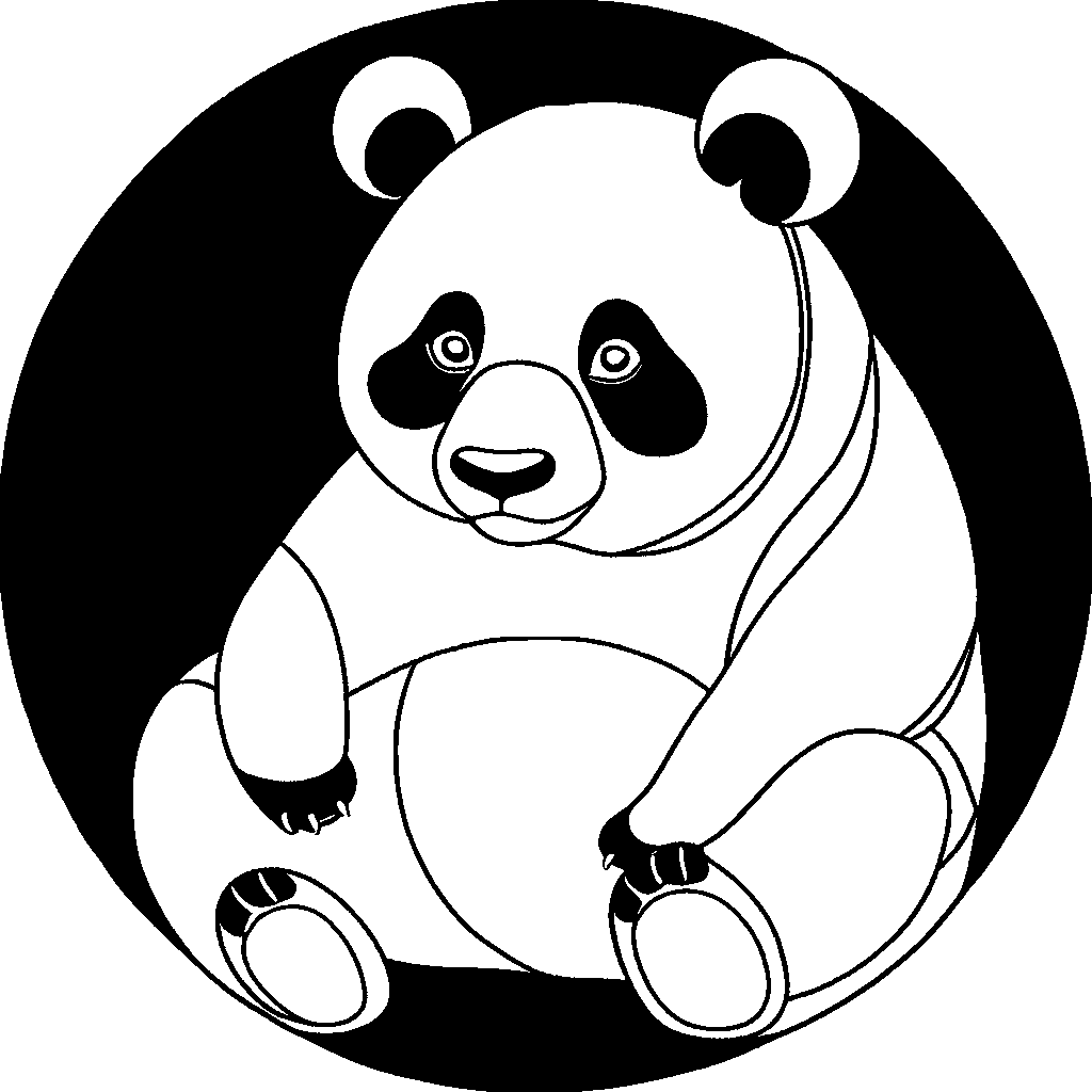 Minimalist panda bear outline coloring page Lulu Pages