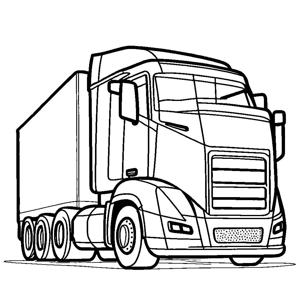 Clean and modern truck drawing coloring page