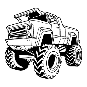 Monster truck sketch coloring page