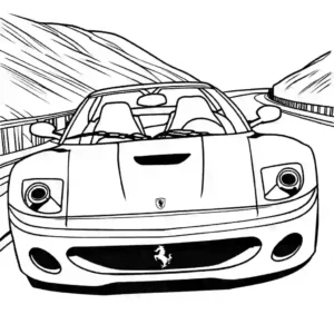 Ready to color outline of 2003 Ferrari 575 - GTC coloring page
