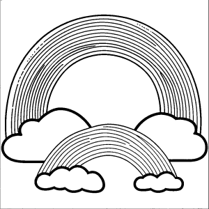 Simple rainbow outline coloring page