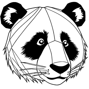 Panda bear face coloring page