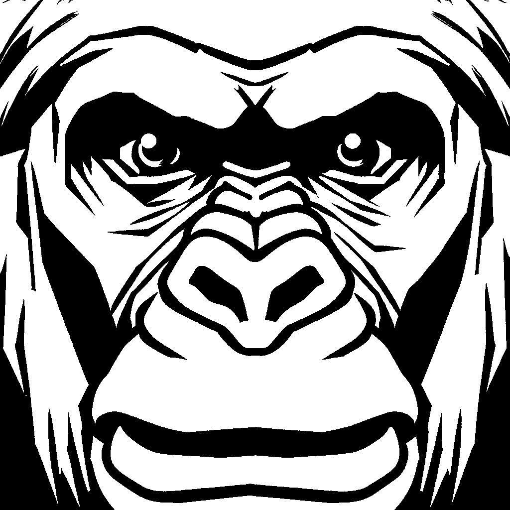Gorilla face coloring page