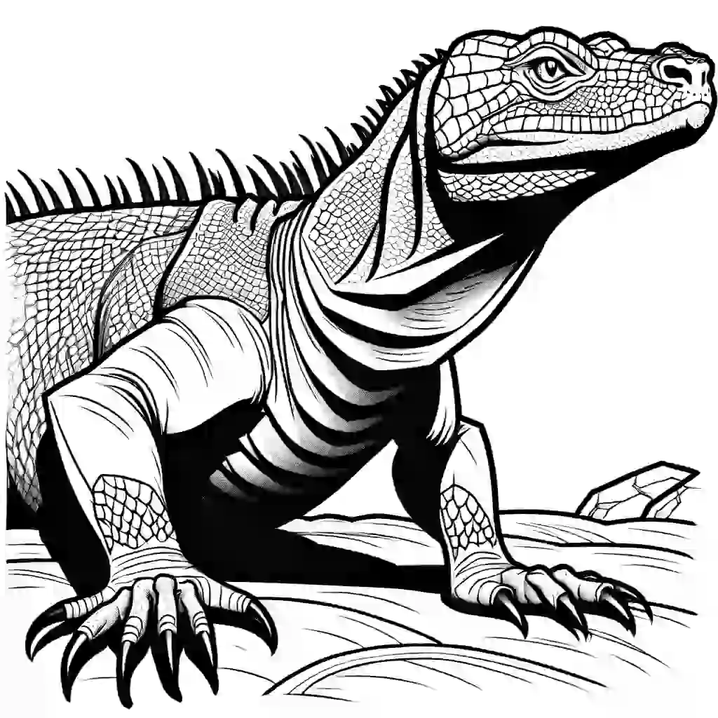 Realistic komodo dragon coloring page Lulu Pages