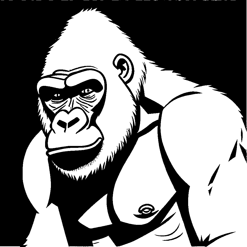 Relaxed gorilla coloring page Lulu Pages