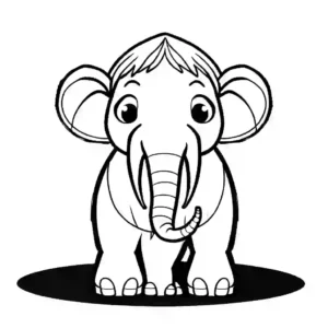 Outline of a mammoth for coloring activity coloring page