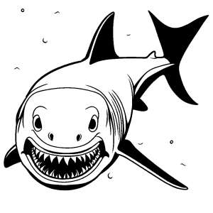 Megalodon outline coloring page