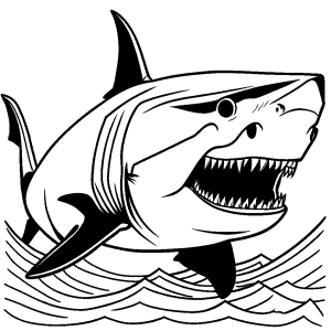 Megalodon Outline for Coloring Fun coloring page