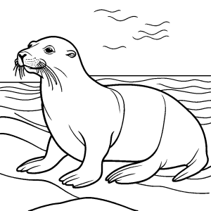 Sea Lion art coloring page