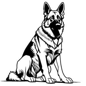 German Shepherd dog coloring page