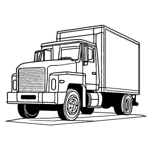 Small truck illustration coloring page