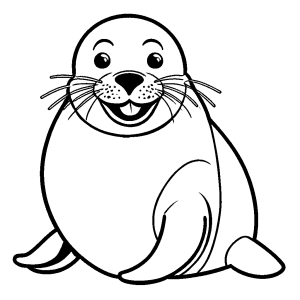 Seal with a big smile coloring page