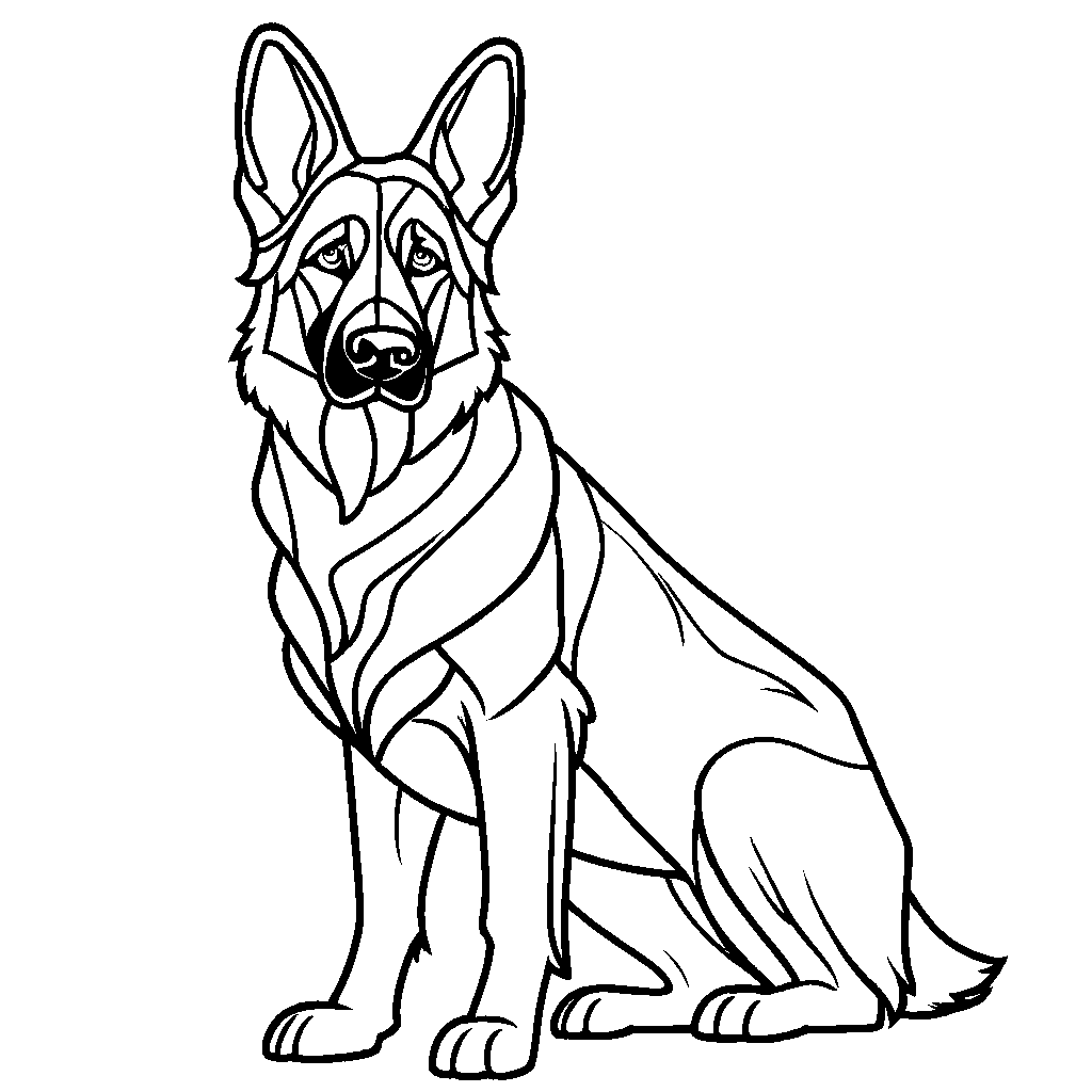 German Shepherd dog coloring page