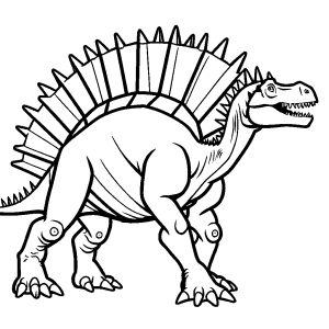 Stegosaurus Dinosaur Outline Drawing with Plates and Spikes coloring page