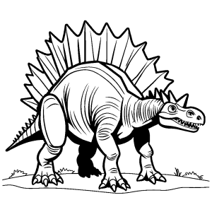 Stegosaurus dinosaur simple line art for coloring fun coloring page