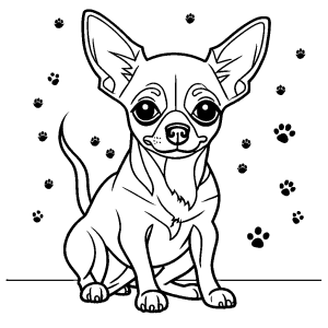 Sweet Chihuahua with friendly expression coloring page