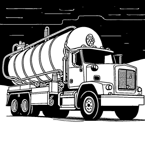 Tanker truck illustration coloring page