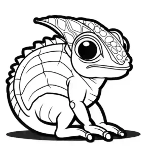 Chameleon with unique textured skin pattern coloring page