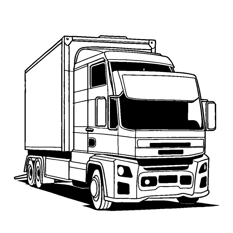 Trailer truck coloring page Lulu Pages