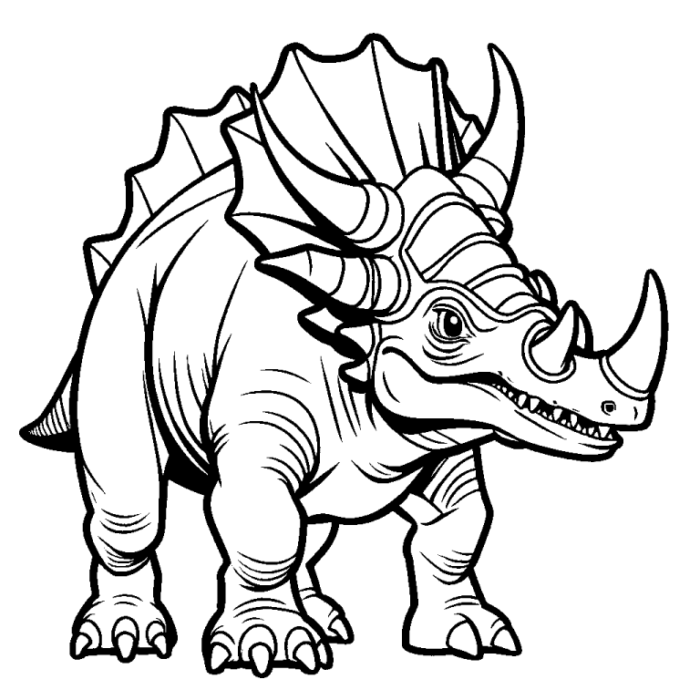 Triceratops dinosaur coloring page Lulu Pages