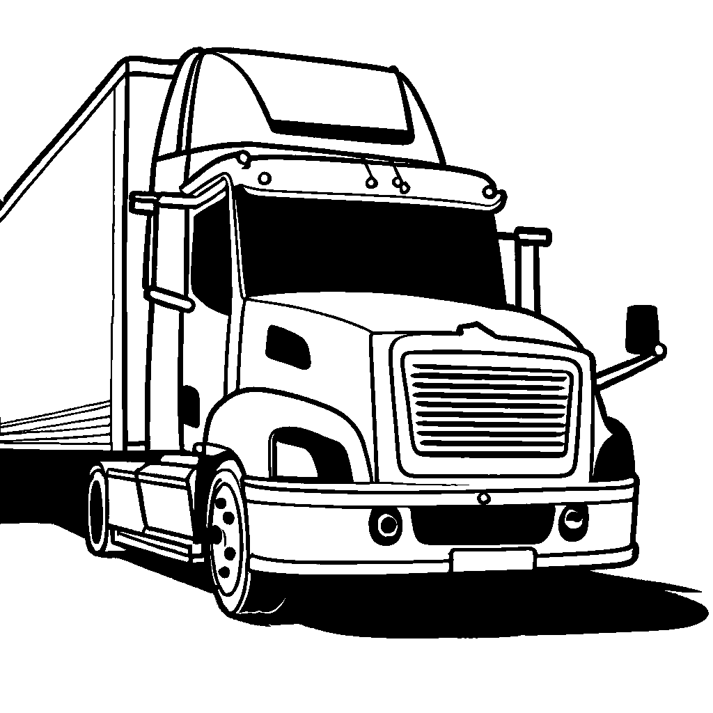 Truck on road coloring page Lulu Pages