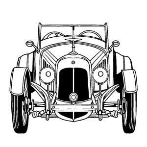 Old-fashioned car coloring page