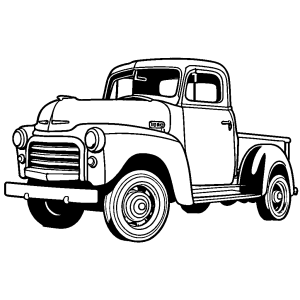 Vintage pickup truck coloring page