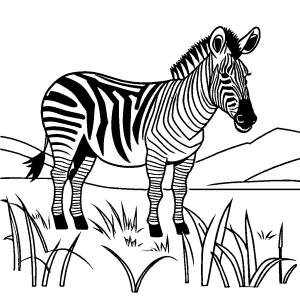 Zebra in the Wild Coloring Page