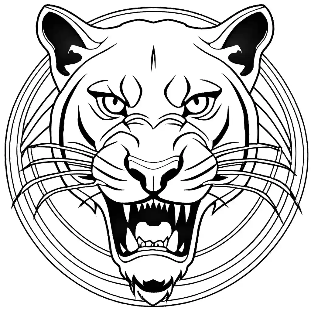 Fearsome panther with sharp teeth coloring page