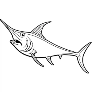 Swordfish outline drawing for coloring page