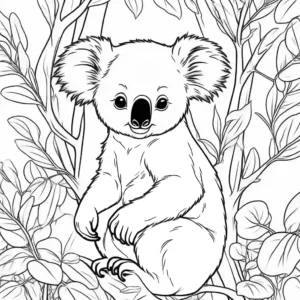 Koala and baby coloring page