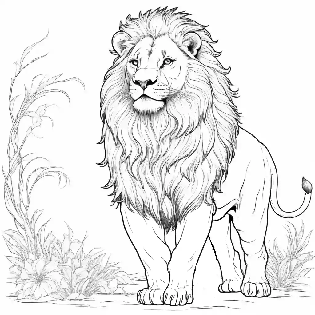 Majestic lion coloring page
