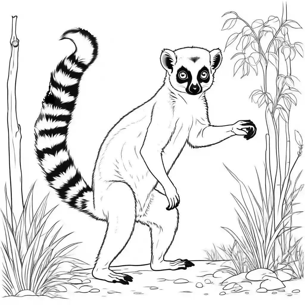 Puma in a stalking pose outline coloring page Lulu Pages