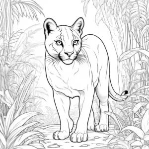Puma coloring page hunting in the jungle coloring page