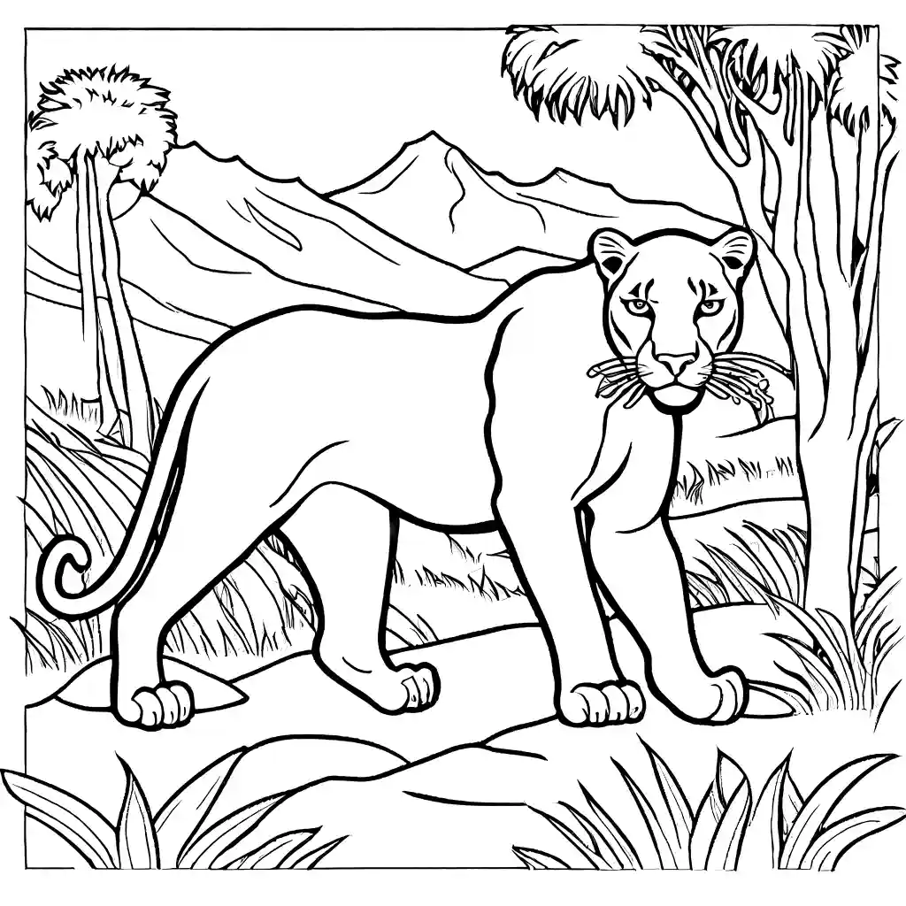 Roaming panther coloring page Lulu Pages